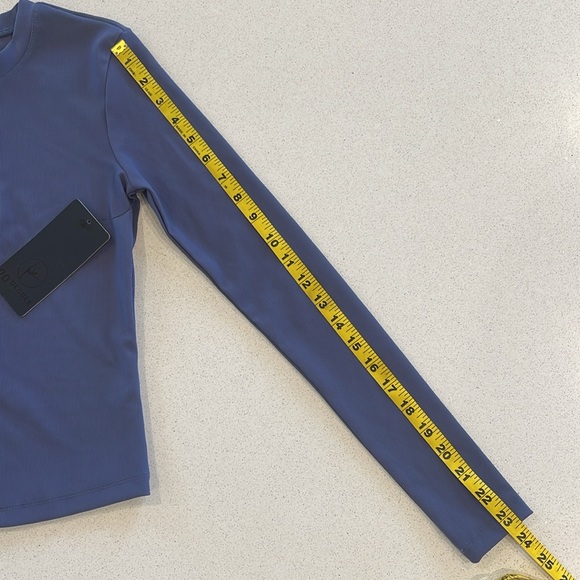 NWT 90 Degree By Reflex Womens Skylar Ribbed Henley & Ribbed Blue Long Sleeve XS - Picture 2 of 8